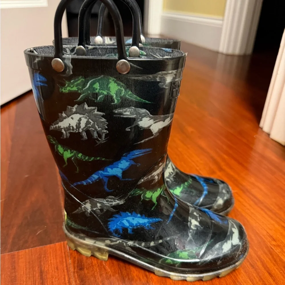 WESTERN CHIEF DINOSAUR FRIENDS LIGHTED RAIN BOOTS SIZE 12